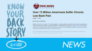 News Story, Pain News Network. Over 72 Million Americans Suffer Chronic Low Back Pain
